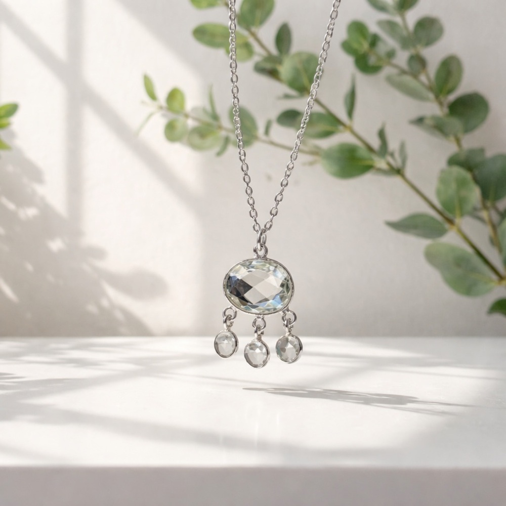 Green Amethyst & Labradorite Necklace - Picture 4 of 14